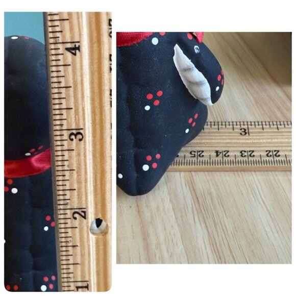 3 Vintage Handmade Penguin Figurines Christmas With Red Bow Ties - Picture 9 of 10